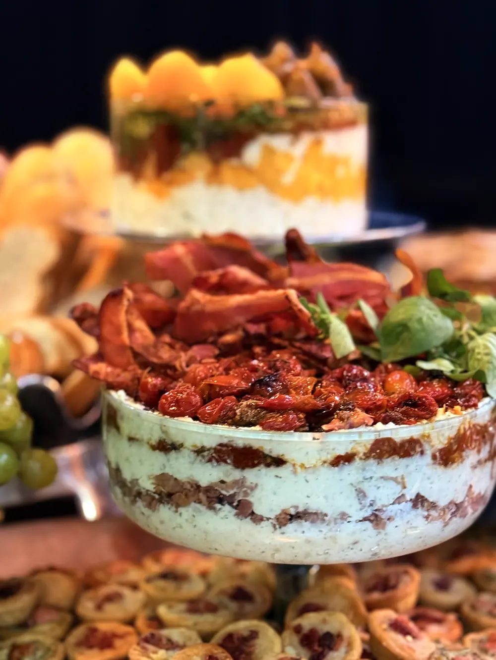 Torta salgada com crocante de bacon